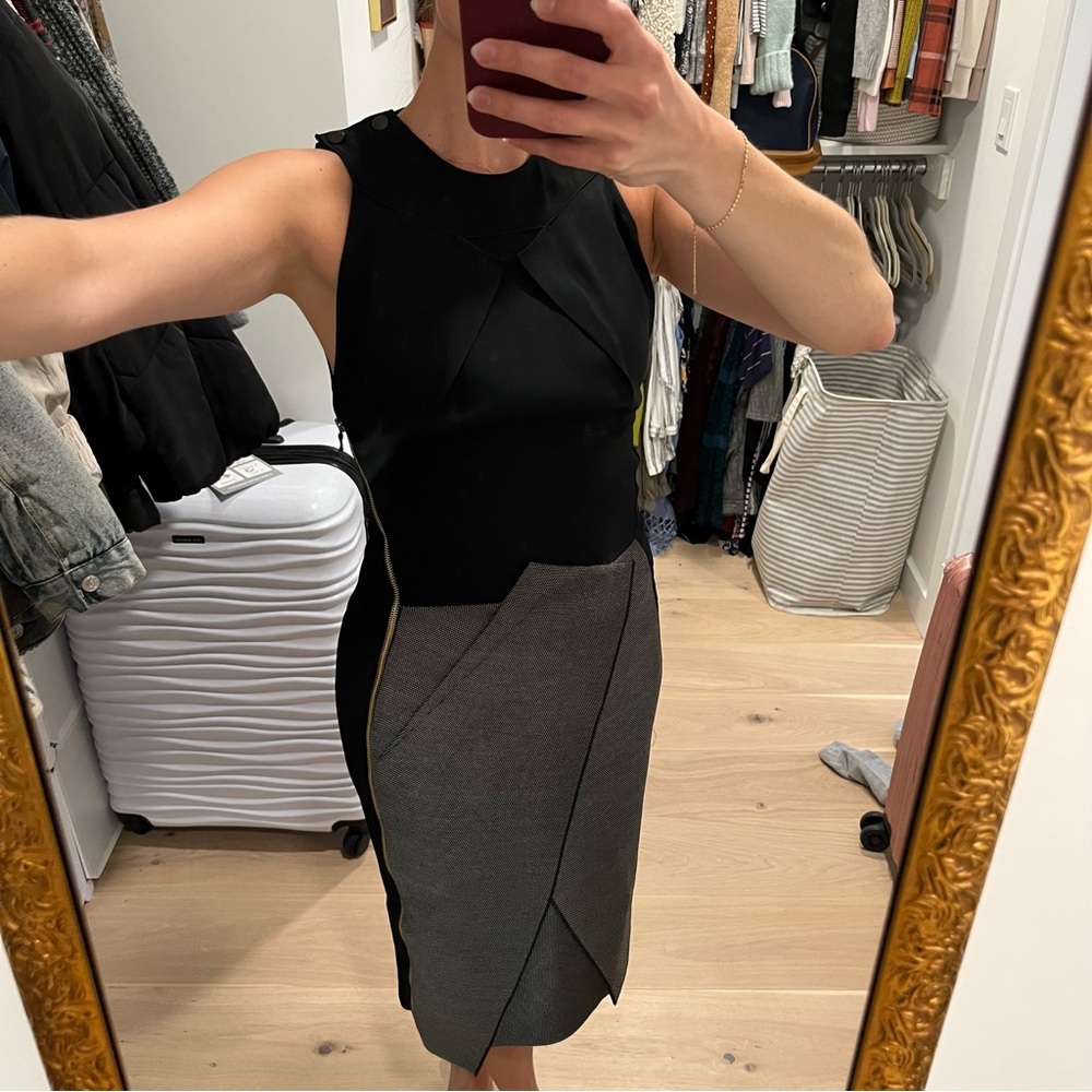 Roland Mouret black midi dress